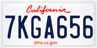 CA license plate 7KGA656