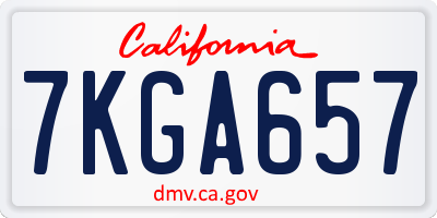 CA license plate 7KGA657