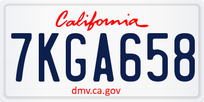 CA license plate 7KGA658