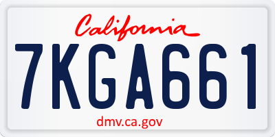CA license plate 7KGA661