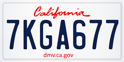 CA license plate 7KGA677