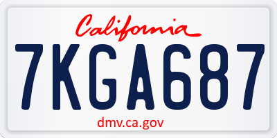 CA license plate 7KGA687