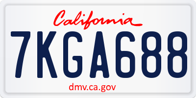 CA license plate 7KGA688