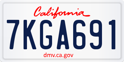 CA license plate 7KGA691