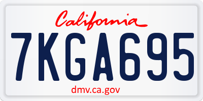 CA license plate 7KGA695