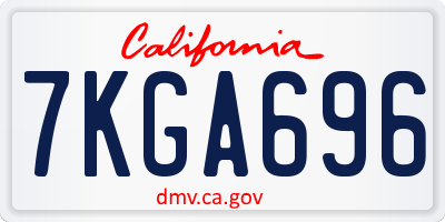 CA license plate 7KGA696