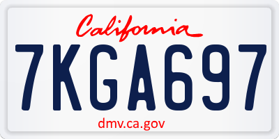 CA license plate 7KGA697