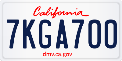 CA license plate 7KGA700