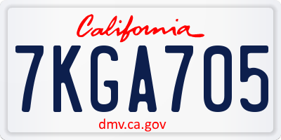 CA license plate 7KGA705