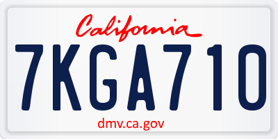 CA license plate 7KGA710