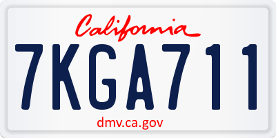 CA license plate 7KGA711
