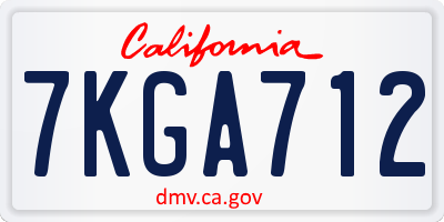 CA license plate 7KGA712
