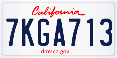 CA license plate 7KGA713