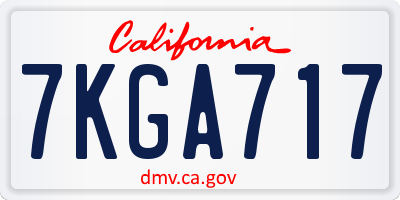 CA license plate 7KGA717