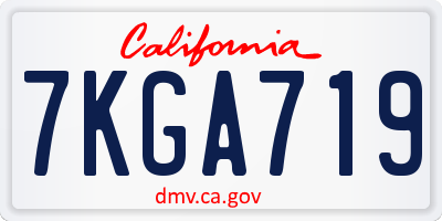 CA license plate 7KGA719