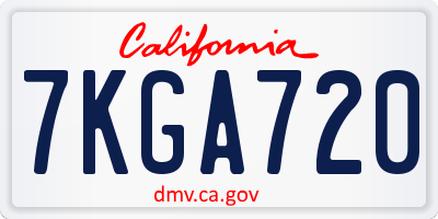 CA license plate 7KGA720