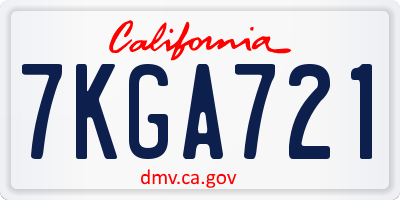 CA license plate 7KGA721
