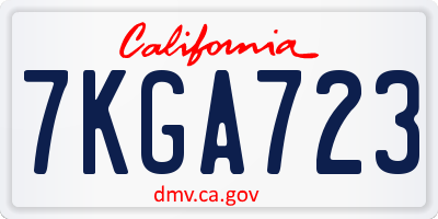 CA license plate 7KGA723