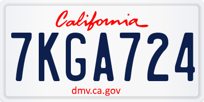 CA license plate 7KGA724