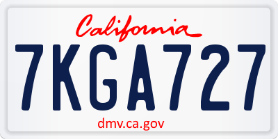 CA license plate 7KGA727