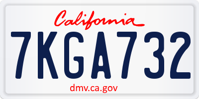 CA license plate 7KGA732