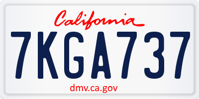 CA license plate 7KGA737