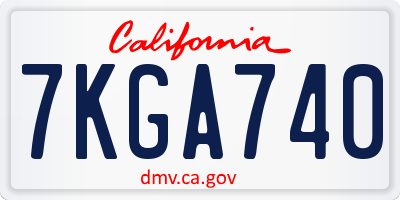 CA license plate 7KGA740