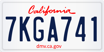 CA license plate 7KGA741