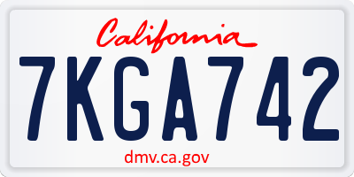 CA license plate 7KGA742