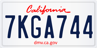 CA license plate 7KGA744