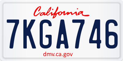 CA license plate 7KGA746