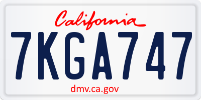 CA license plate 7KGA747