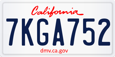 CA license plate 7KGA752