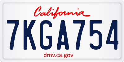 CA license plate 7KGA754