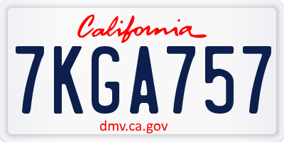 CA license plate 7KGA757