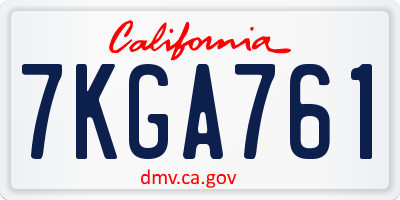 CA license plate 7KGA761