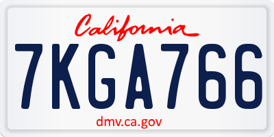 CA license plate 7KGA766