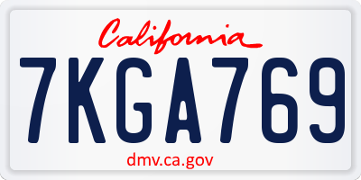 CA license plate 7KGA769