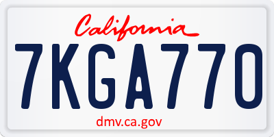 CA license plate 7KGA770