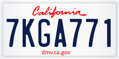 CA license plate 7KGA771