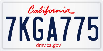 CA license plate 7KGA775
