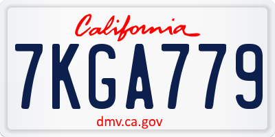 CA license plate 7KGA779