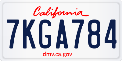 CA license plate 7KGA784