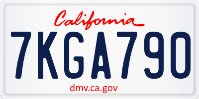 CA license plate 7KGA790