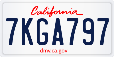 CA license plate 7KGA797