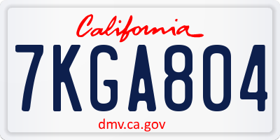 CA license plate 7KGA804