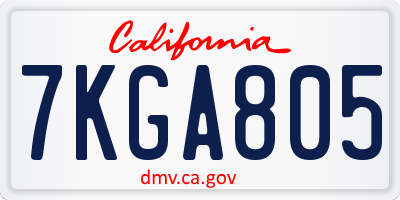 CA license plate 7KGA805