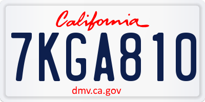 CA license plate 7KGA810