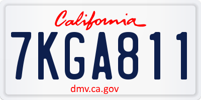 CA license plate 7KGA811