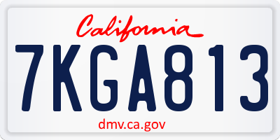 CA license plate 7KGA813